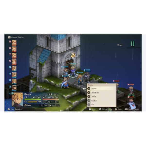 Gameplay screenshot from Final Fantasy Tactics Ivalice Chronicles showing tactical battle scene.