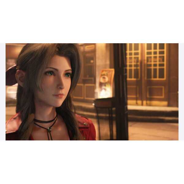 Close-up of a female character from Final Fantasy VII Remake Intergrade in a detailed setting.
