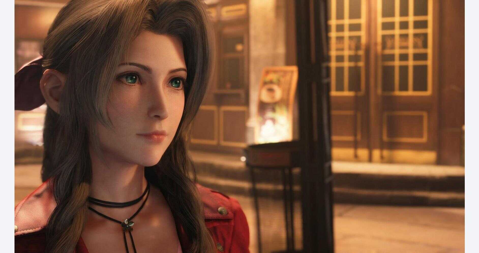 Close-up of a female character from Final Fantasy VII Remake Intergrade in a detailed setting.