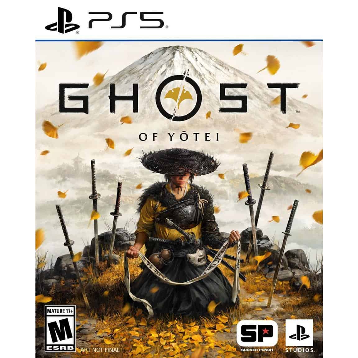 Ghost of Yotei game cover featuring a samurai woman in autumn landscape.