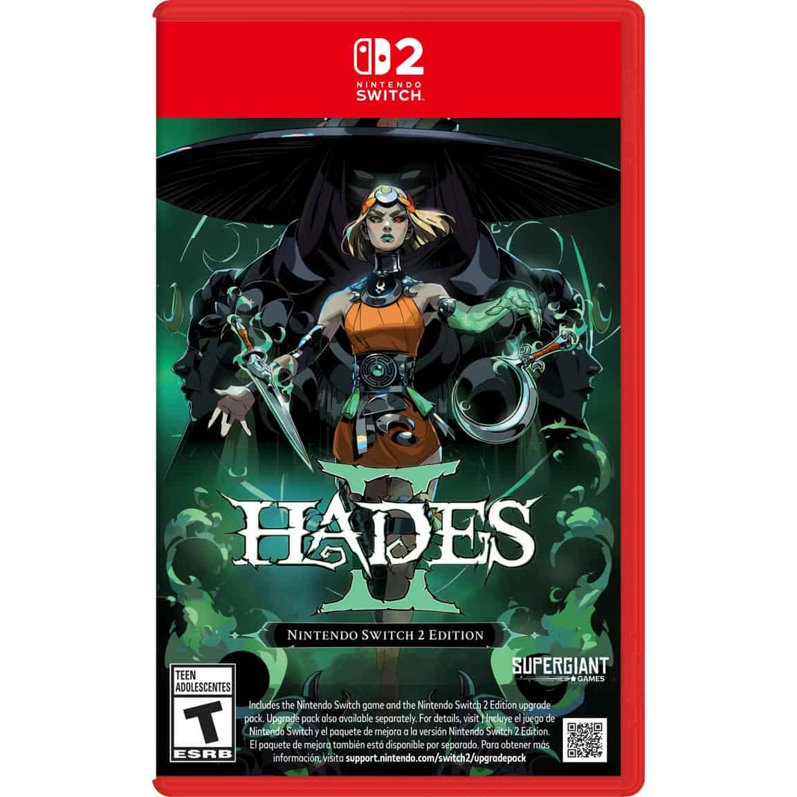 Hades II game cover featuring a fierce female character with dark, mystical elements.
