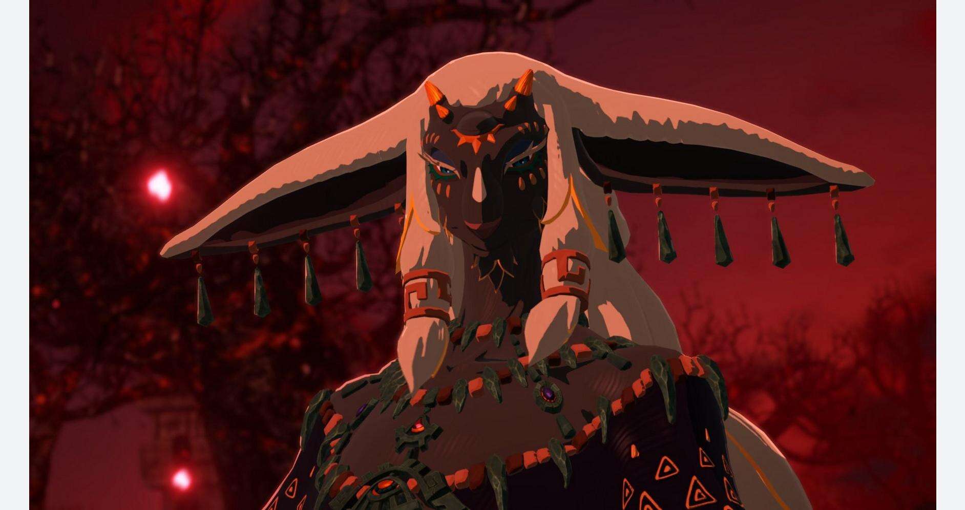 Imposing demon-like creature from Hyrule Warriors game, dark and menacing.