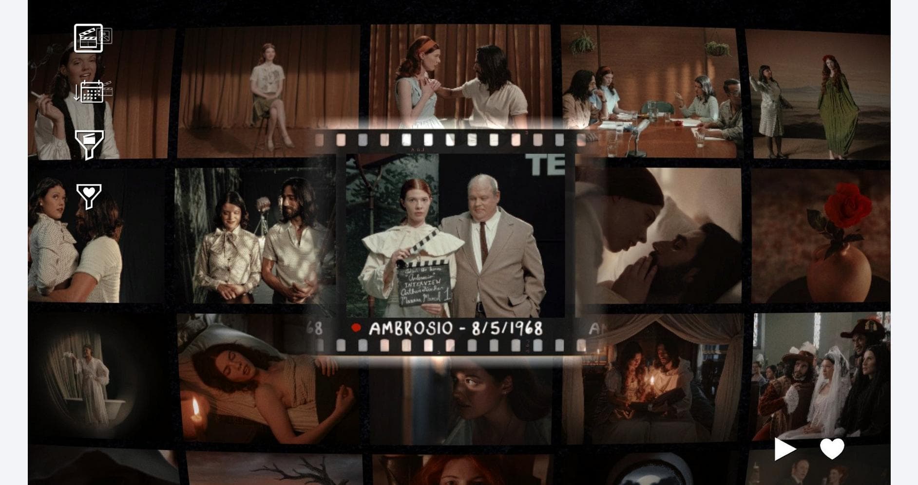 A scene from the film "Immortality" showcasing actors in a dramatic moment on stage.