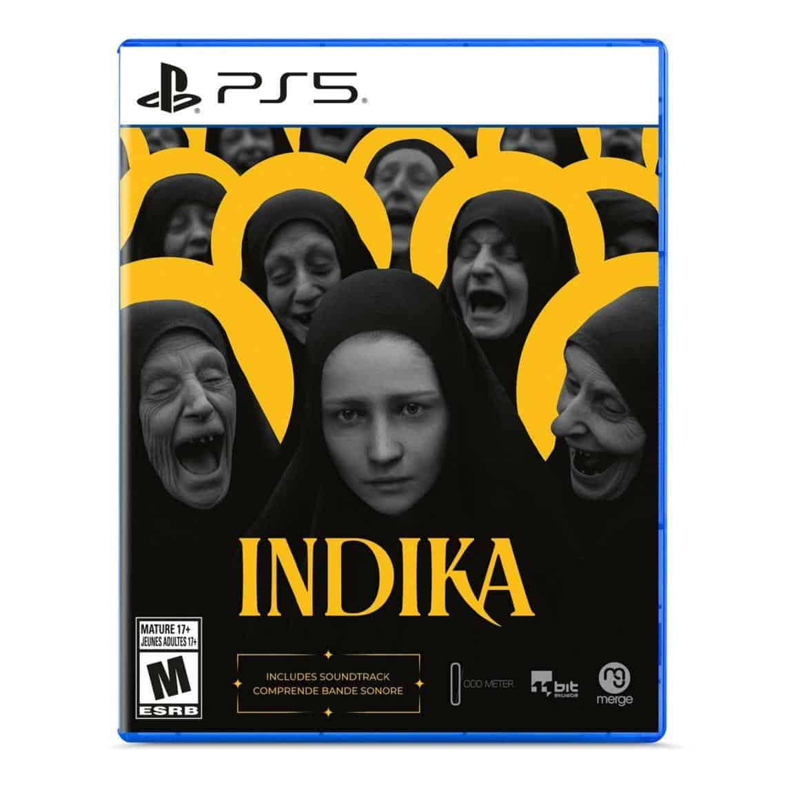 A woman with a serious expression surrounded by screaming faces in a dark, eerie setting for the gam.
