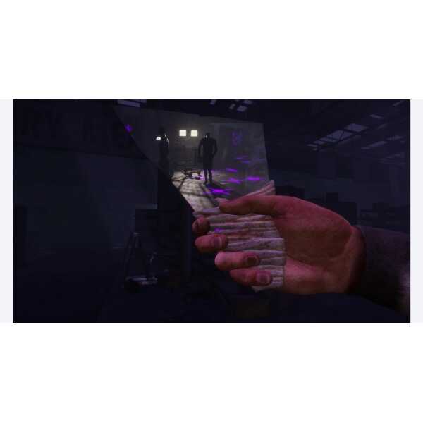 A person holding a transparent tablet displaying a digital figure in a dark, futuristic environment.