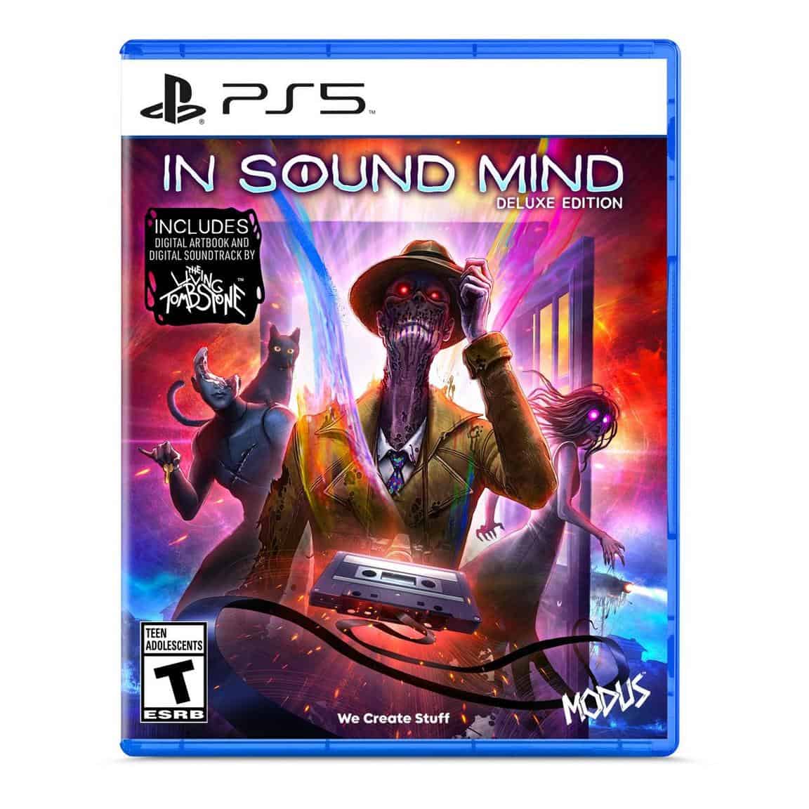 A detailed image of the "In Sound Mind" Deluxe Edition PS5 game cover featuring a sinister character.