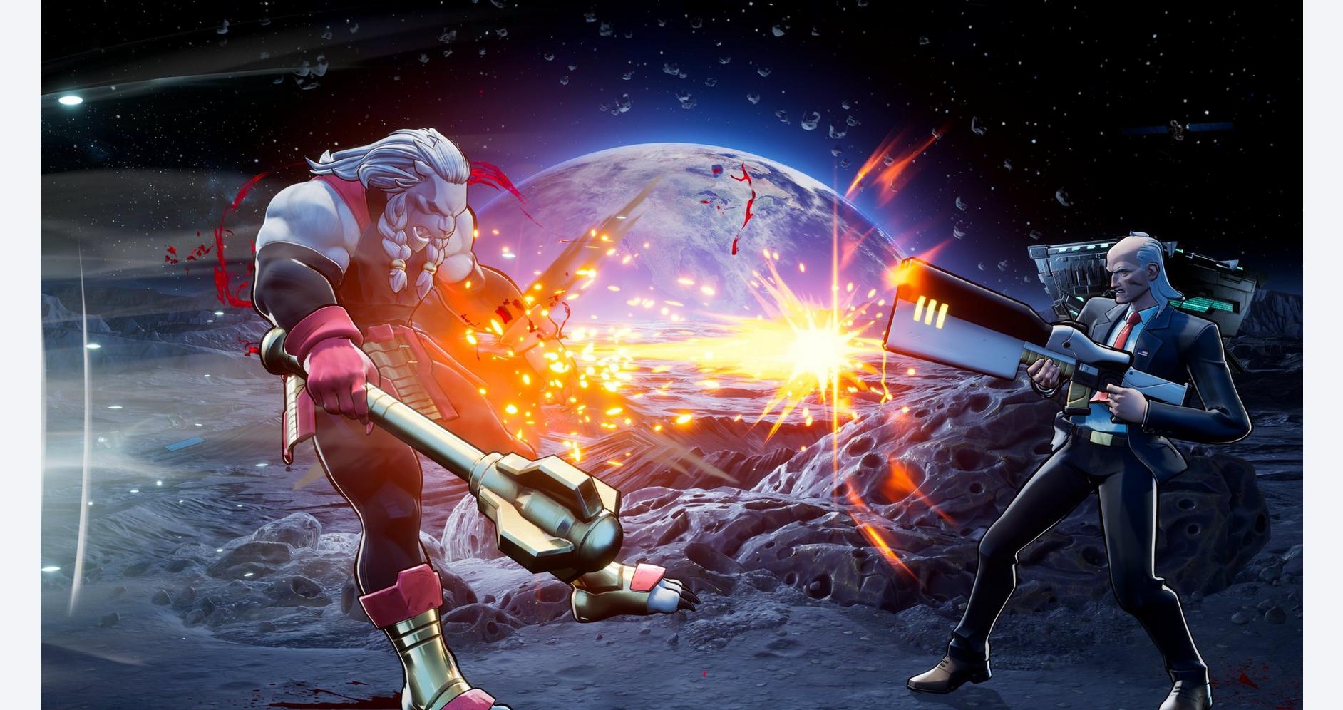 Epic Invincible vs battle scene with characters fighting in space environment.