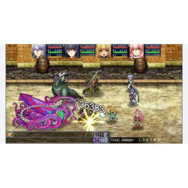 Classic turn-based RPG battle scene from KEMCO's game collection.