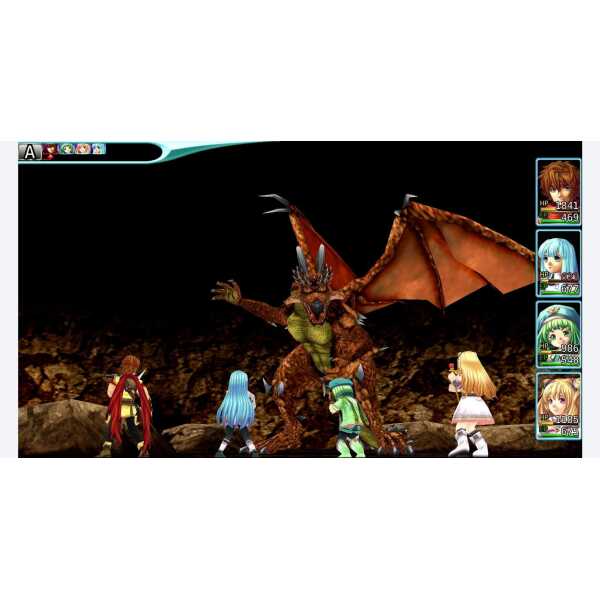 Epic battle scene featuring classic RPG characters facing a fierce dragon boss.