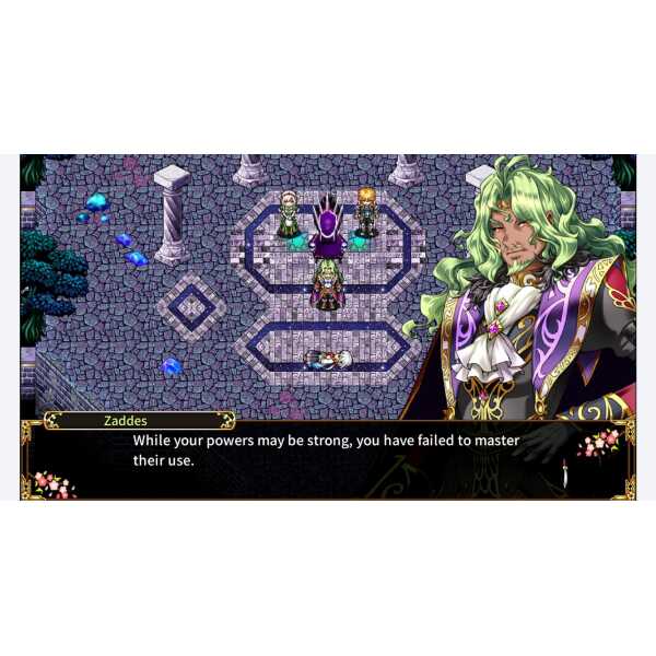 RPG game scene from KEMCO's game collection, featuring fantasy characters and vibrant pixel art.