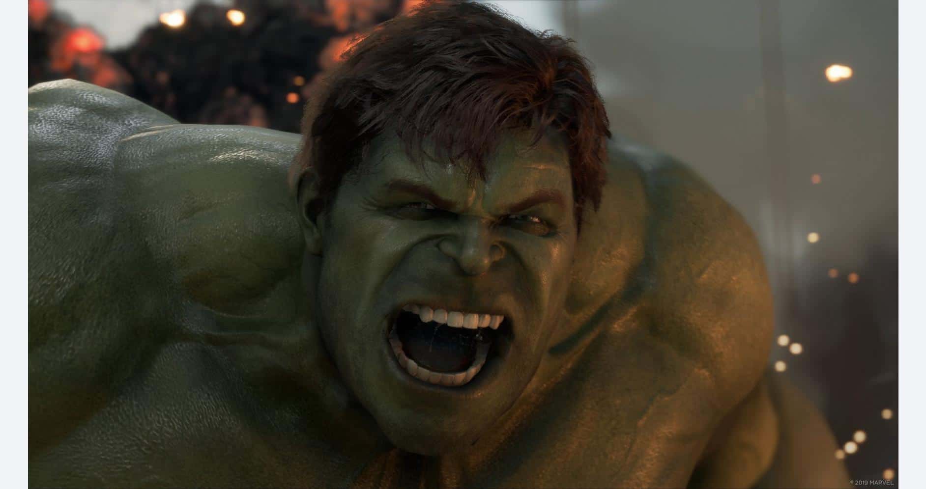 Hulk in action from the Marvel universe, showcasing intense strength and rage.