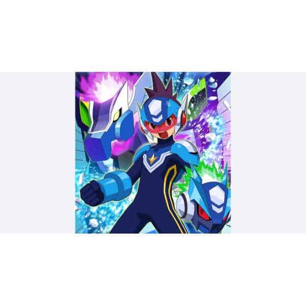 Mega Man Star Force character with energy blasts and robotic companions.
