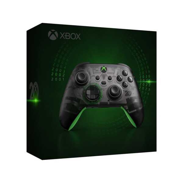 Xbox Series X Wireless Controller 20th Anniversary Edition with green accents.