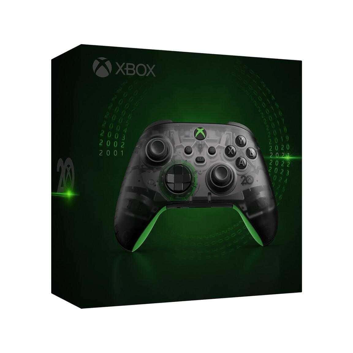 Xbox Series X Wireless Controller 20th Anniversary Edition with green accents.