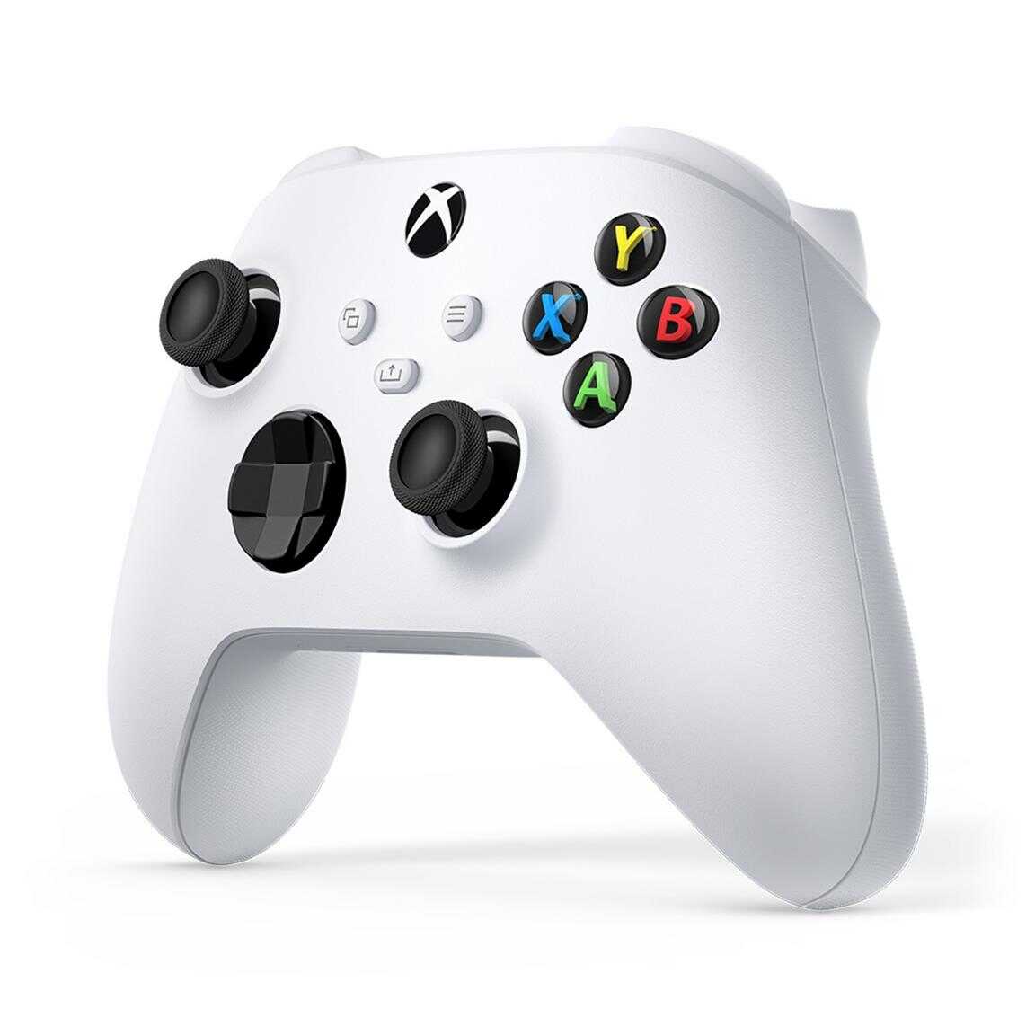 Xbox Series X Wireless Controller Robot White with colorful buttons.
