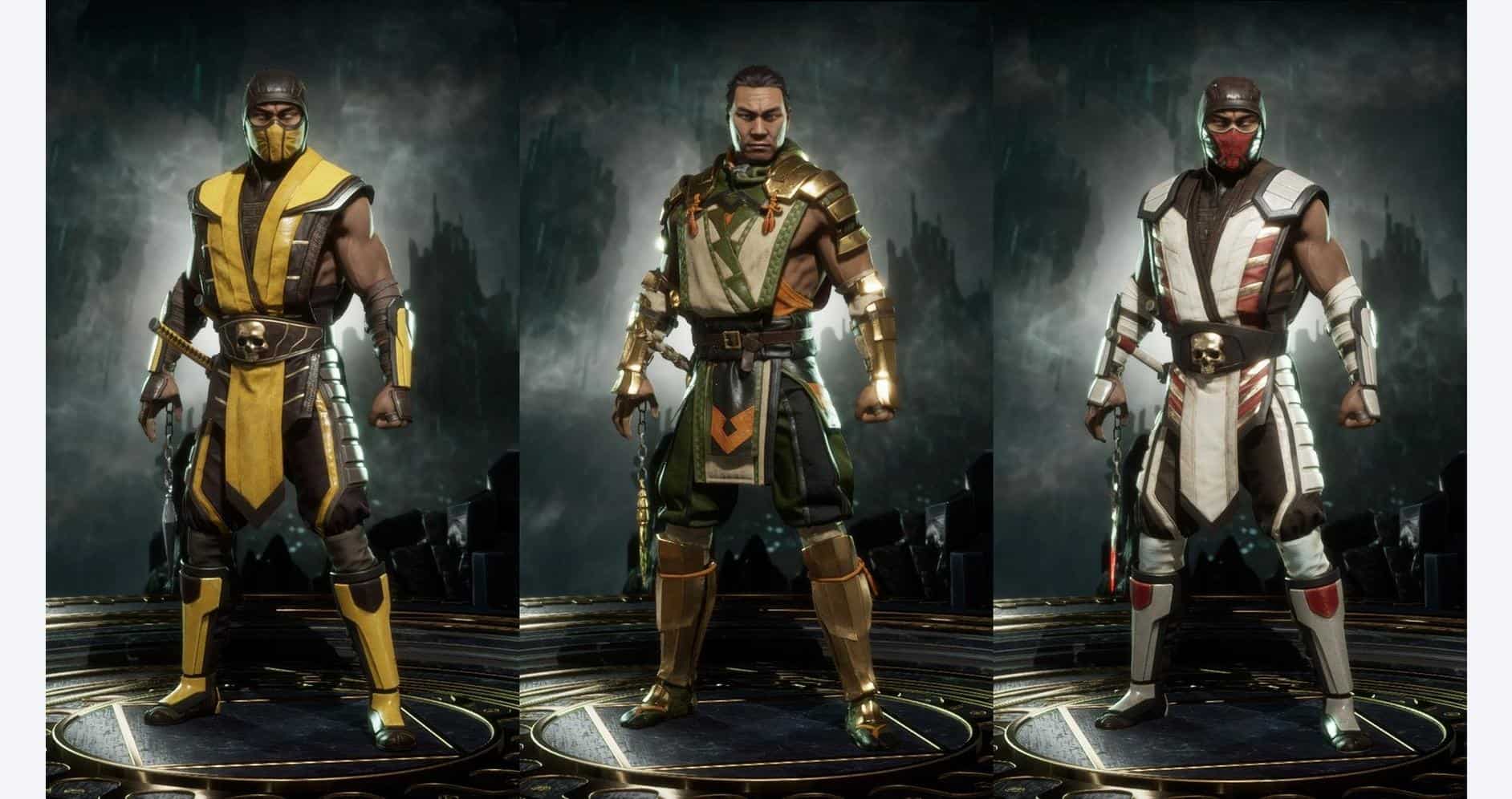 High-quality Mortal Kombat characters in detailed costumes, ready for battle.