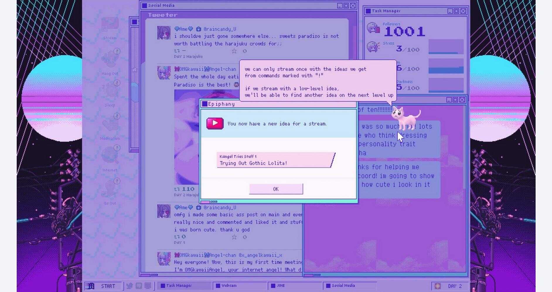 Screenshot from Needy Streamer Overload: Subscriber Edition gameplay.