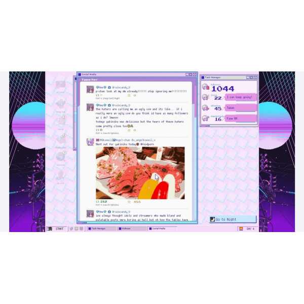 Screenshot of Needy Streamer Overload: Subscriber Edition gameplay with chat overlay.