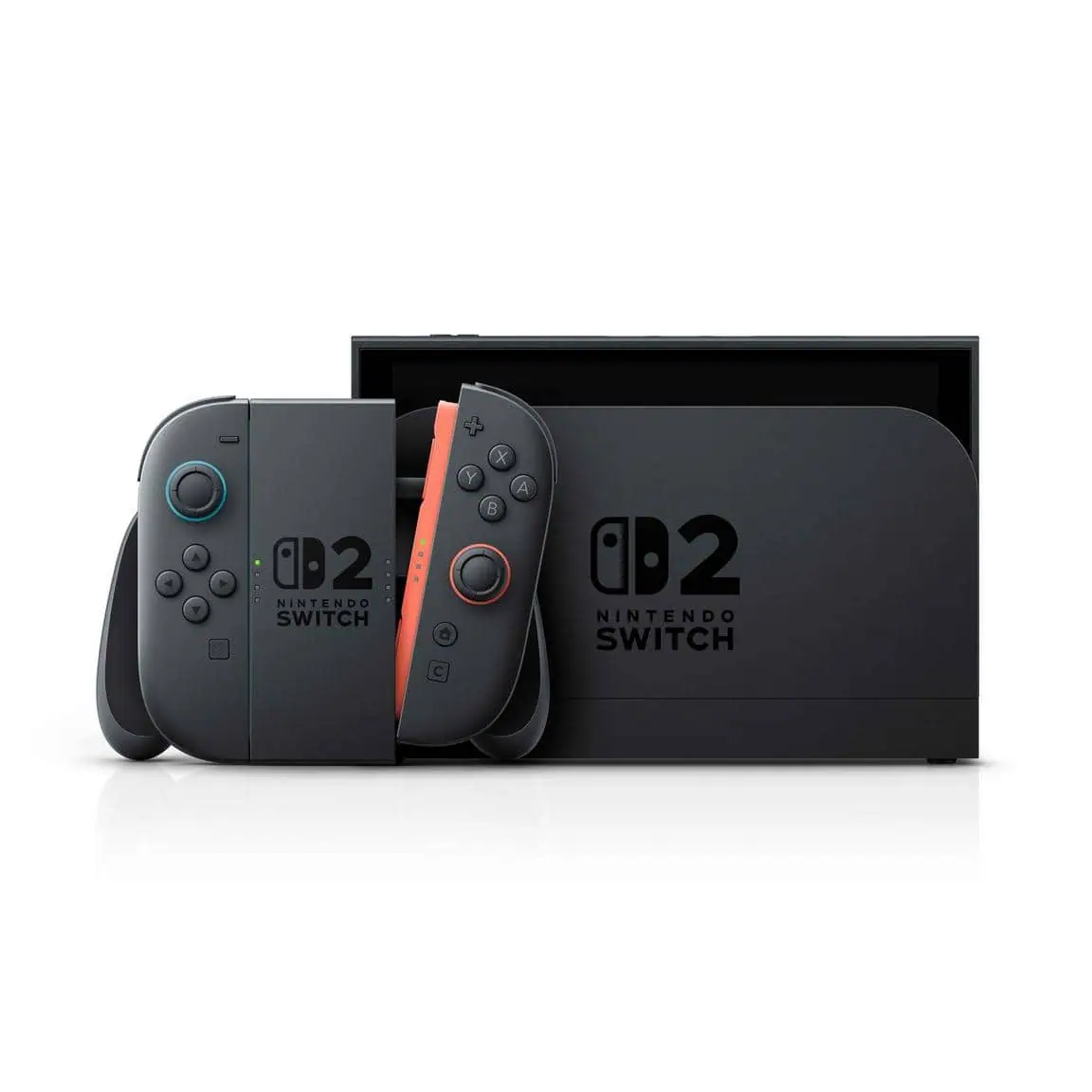 High-quality image of the Nintendo Switch 2 gaming console with detachable Joy-Con controllers and d.