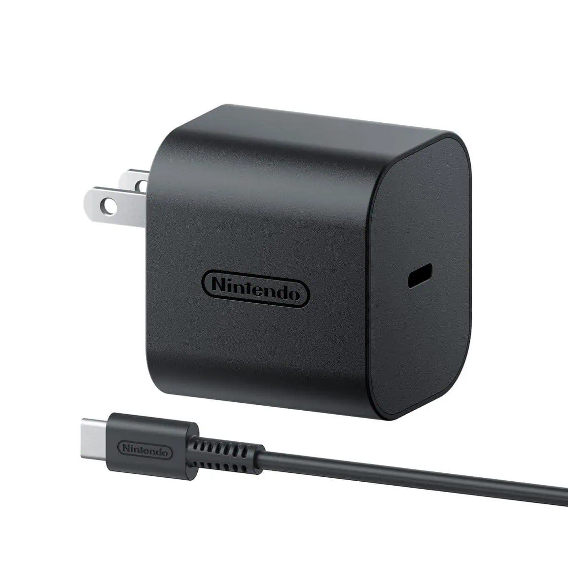 AC Adapter for Nintendo Switch 2 console, black color, compact design.
