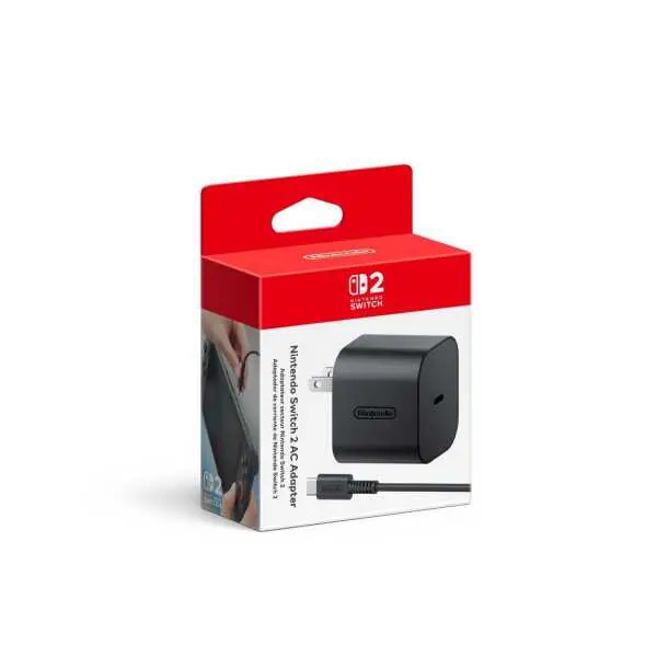 Nintendo Switch 2 AC Adapter for Nintendo Switch 2 console, black color, compact design.