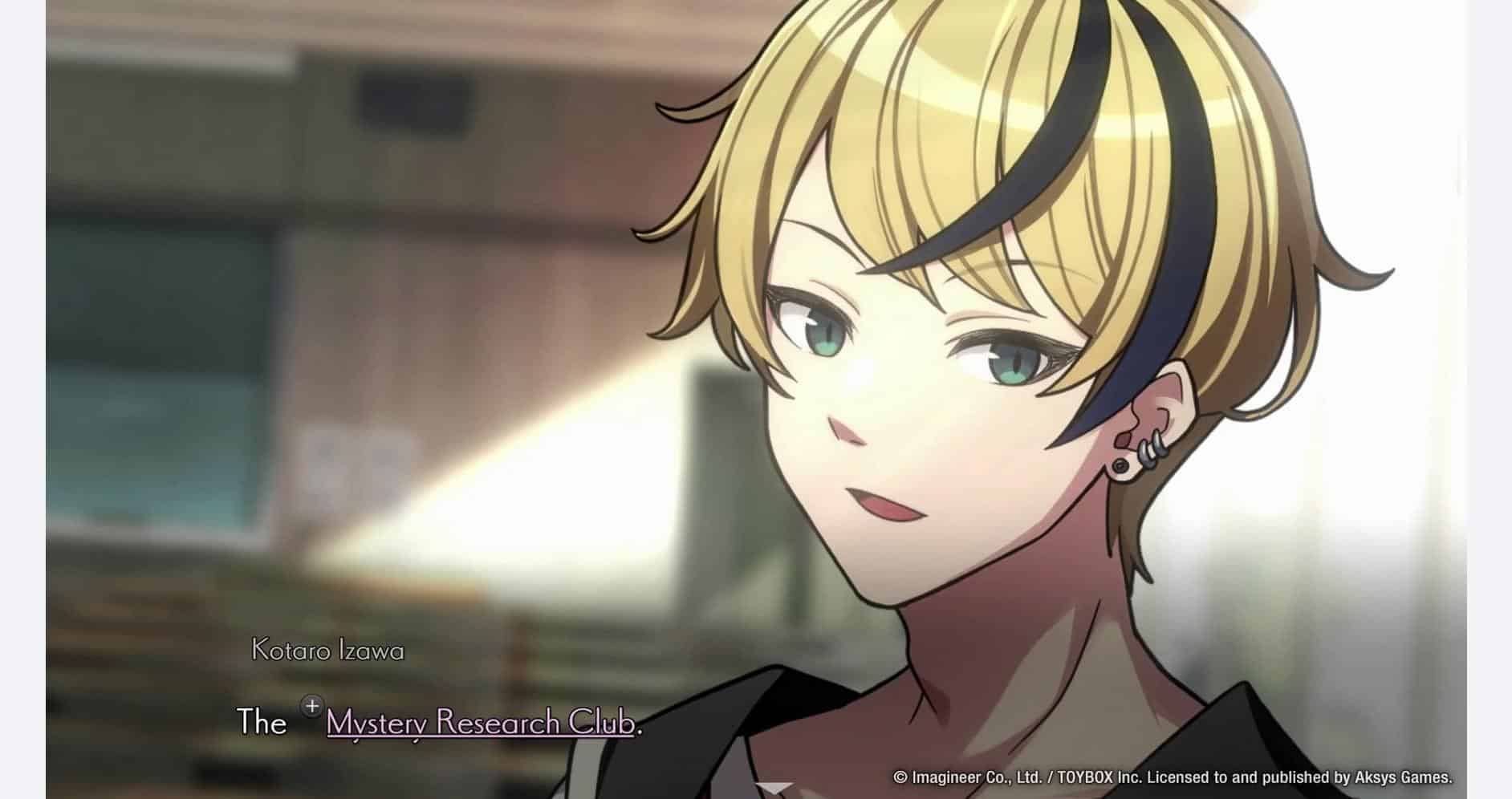 Anime-style character from "Path of Mystery: A Brush with Death" game scene.