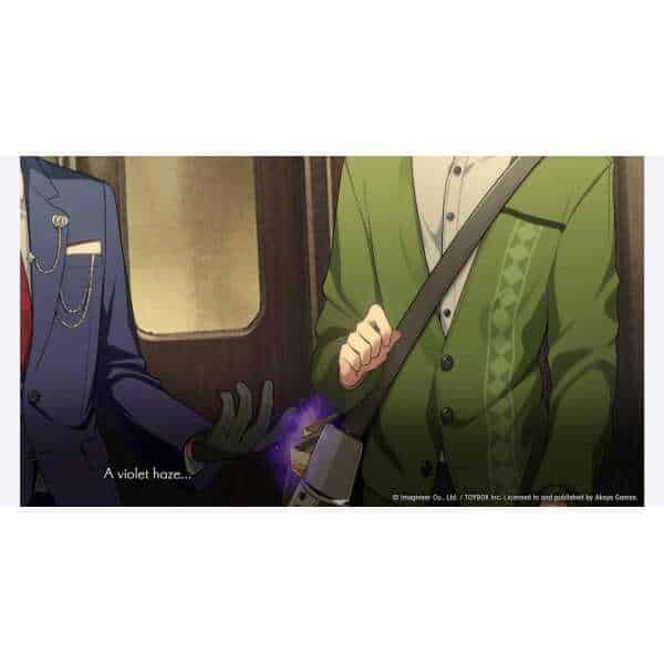 Two characters in a mysterious train scene from Path of Mystery game.