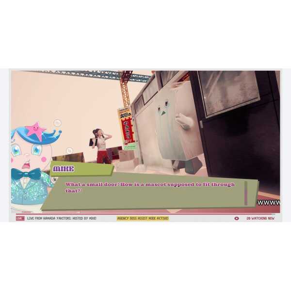 Mascot agency event at Gameware with colorful characters and performers.