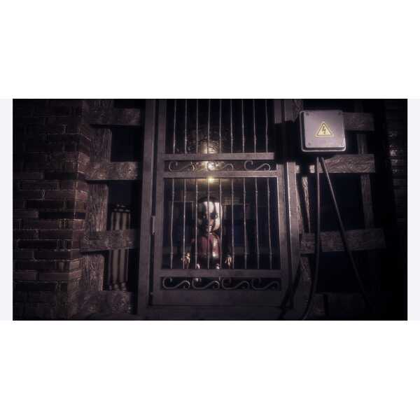 Creepy puppet doll behind a barred gate at Puppet House.
