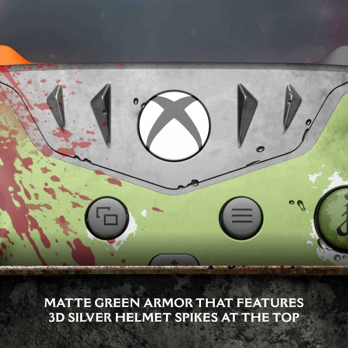 Xbox Series X controller with DOOM: The Dark Ages Limited Edition design.