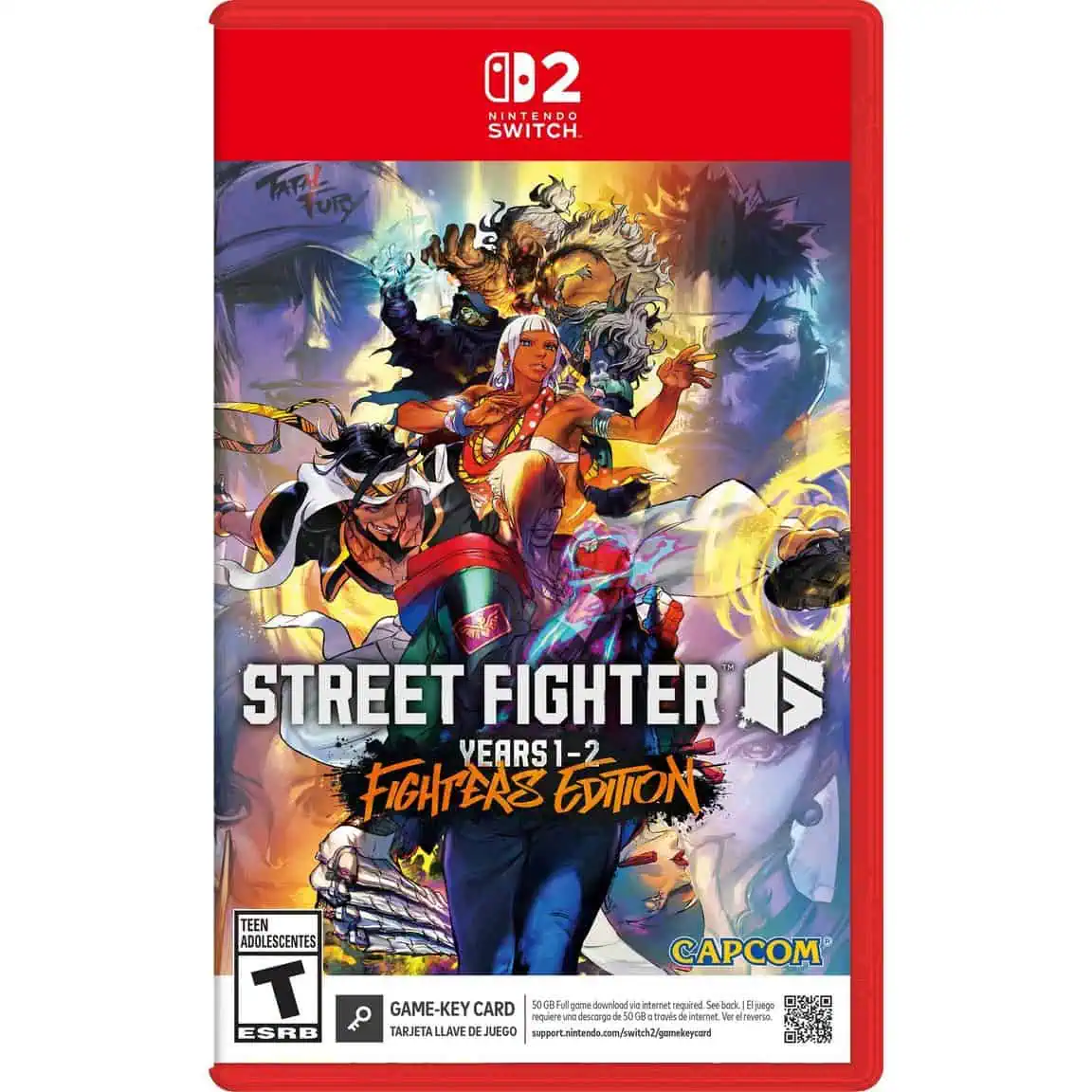 Nintendo Switch Street Fighter 6 Fighters Edition game cover with characters in action.