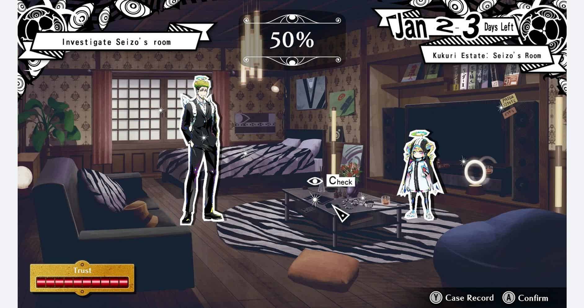 Interior scene from Shuten Order game showing characters in a cozy, decorated room.
