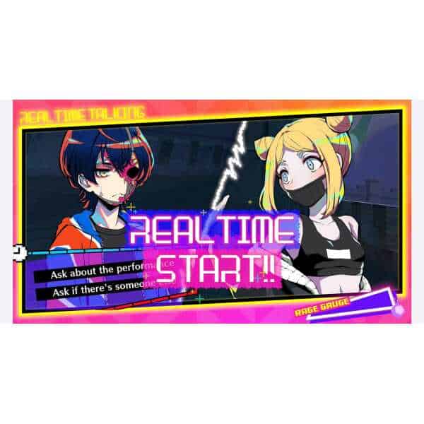 Anime-style characters with colorful hair and expressive faces.