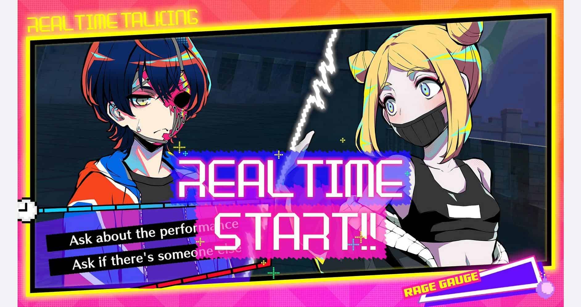 Anime-style characters with colorful hair and expressive faces.