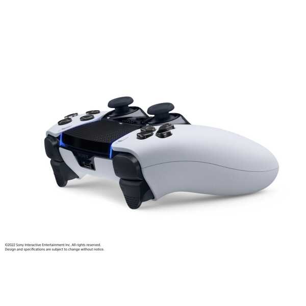 DualShock 4 wireless controller for PlayStation 4, white color, gaming accessory.