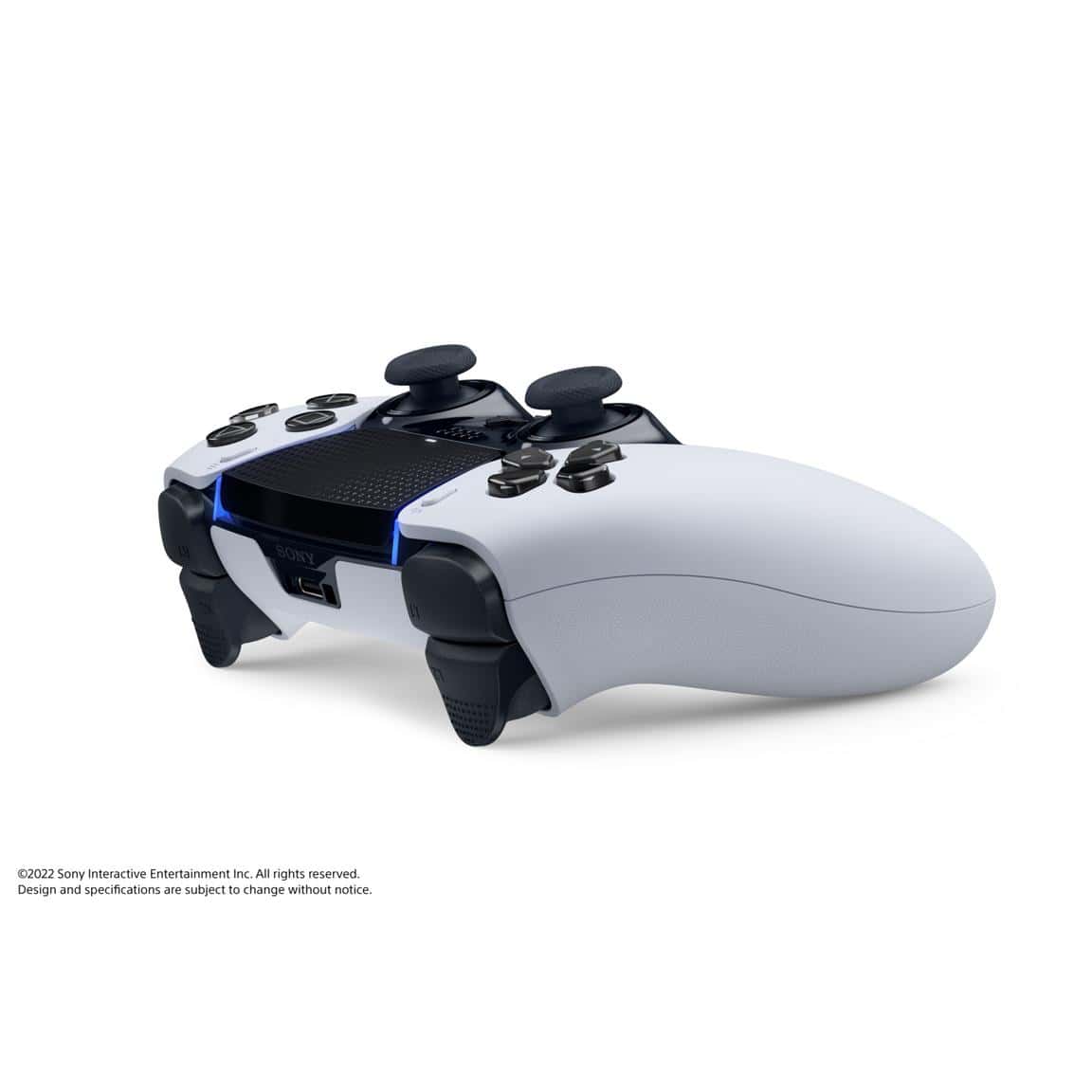 DualShock 4 wireless controller for PlayStation 4, white color, gaming accessory.