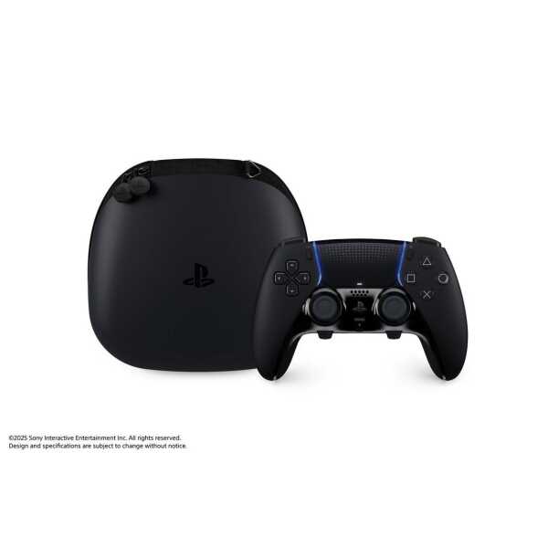 PlayStation 5 DualSense wireless controller with charging dock.