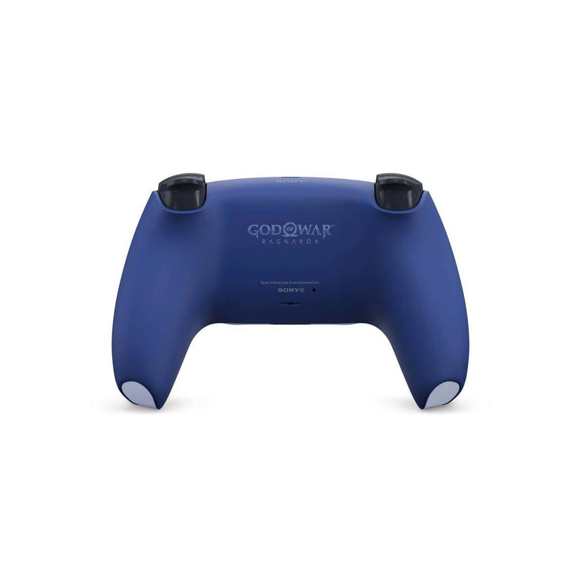 God of War gaming controller for PlayStation, blue color, ergonomic design.