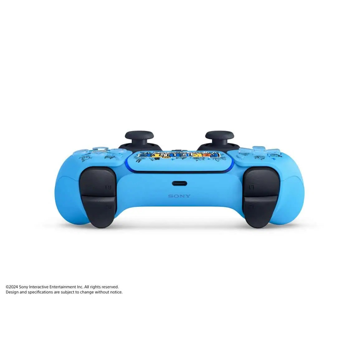 Bluetooth gaming controller for PlayStation, vibrant blue color, ergonomic design, compatible with P.