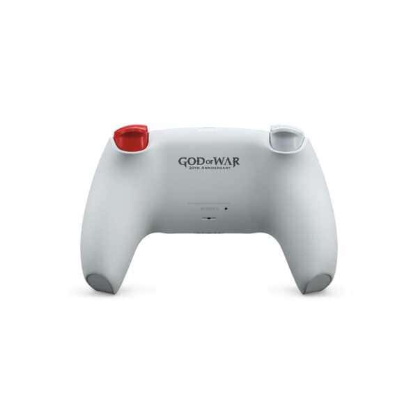 Enhanced gaming controller with "God of War" 20th Anniversary branding, designed for PlayStation gam.