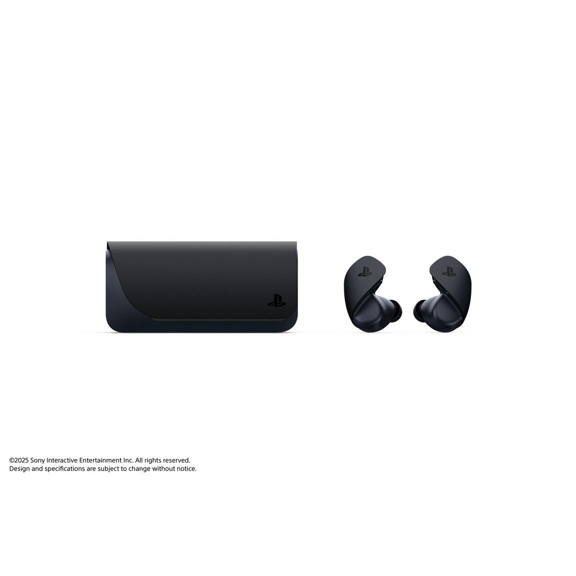 PlayStation 5 console with wireless earbuds, gaming accessories, and sleek design.