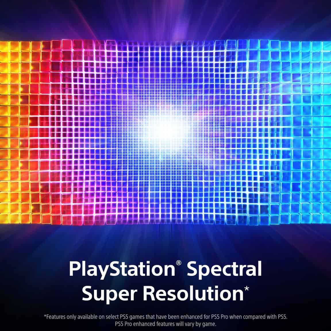 PlayStation Spectral Super Resolution display with vibrant LED grid.