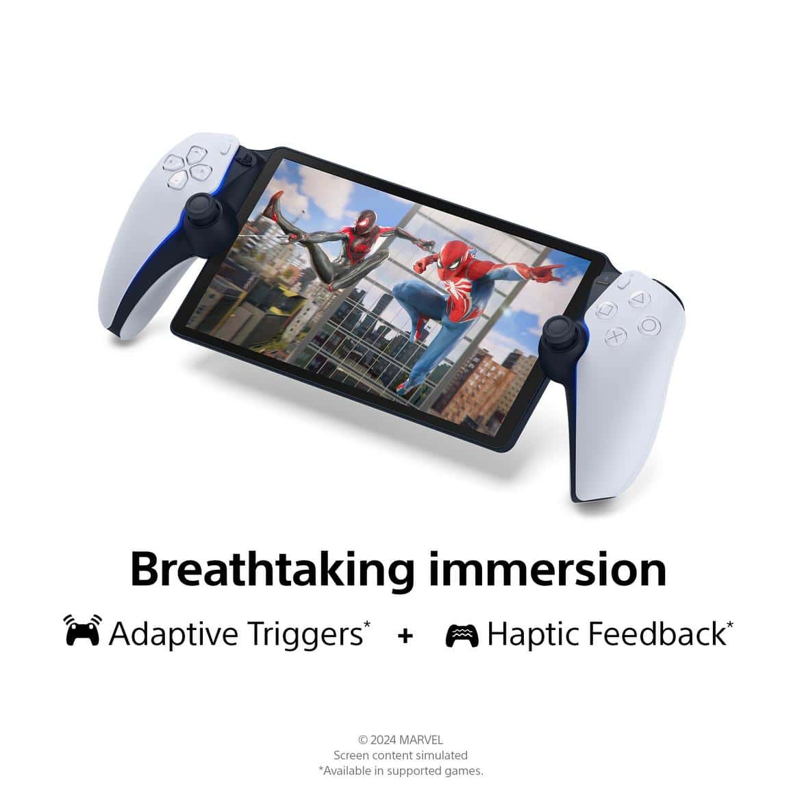 High-quality gaming smartphone with dual controllers and immersive Spider-Man game display.