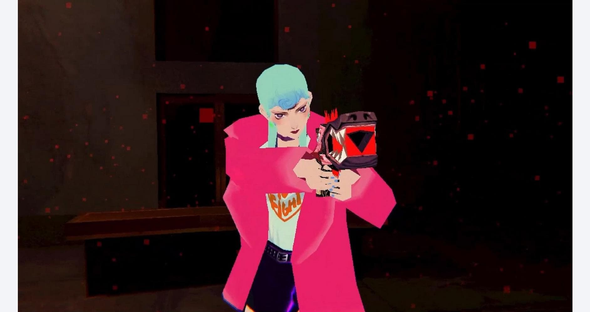 Sorry We're Closed Premium Edition gameware character with futuristic weapon.