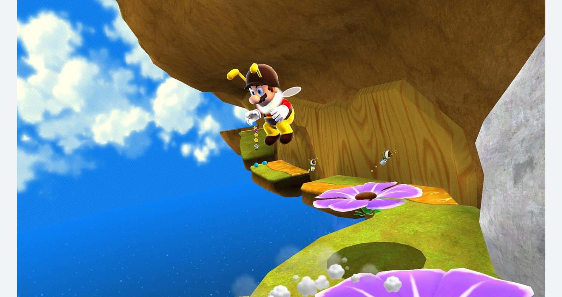 Mario flying through space in Super Mario Galaxy and Galaxy 2.