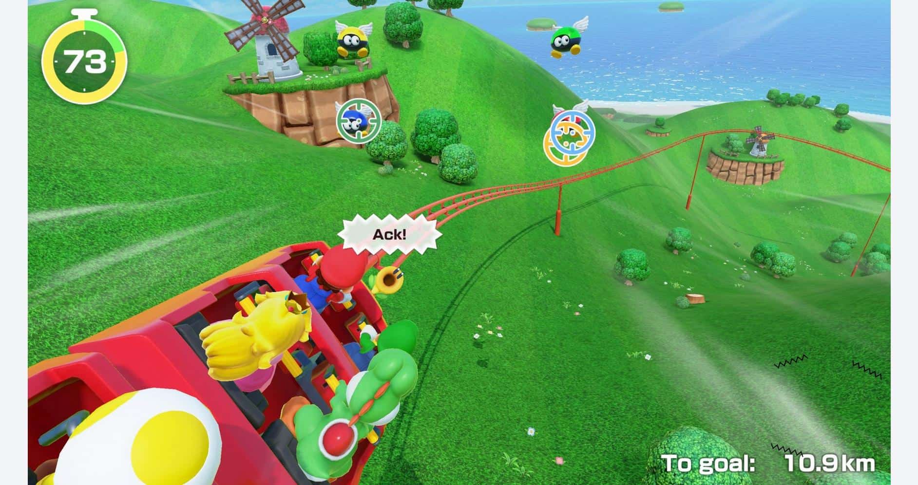 Super Mario Party Jamboree - Nintendo Switch 2 Edition gameplay scene with Mario characters.