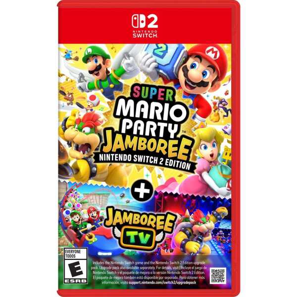 Super Mario Party Jamboree Nintendo Switch game cover with Mario characters.
