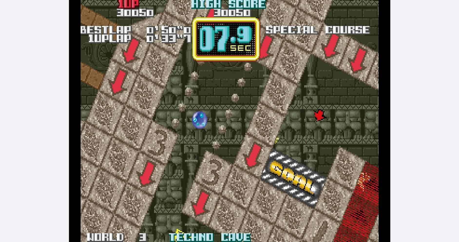 Arcade game screenshot showcasing Taito's classic titles with vibrant graphics and gameplay elements.