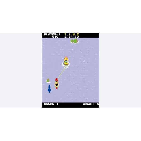 Classic Taito arcade game screenshot featuring a boat race scene.