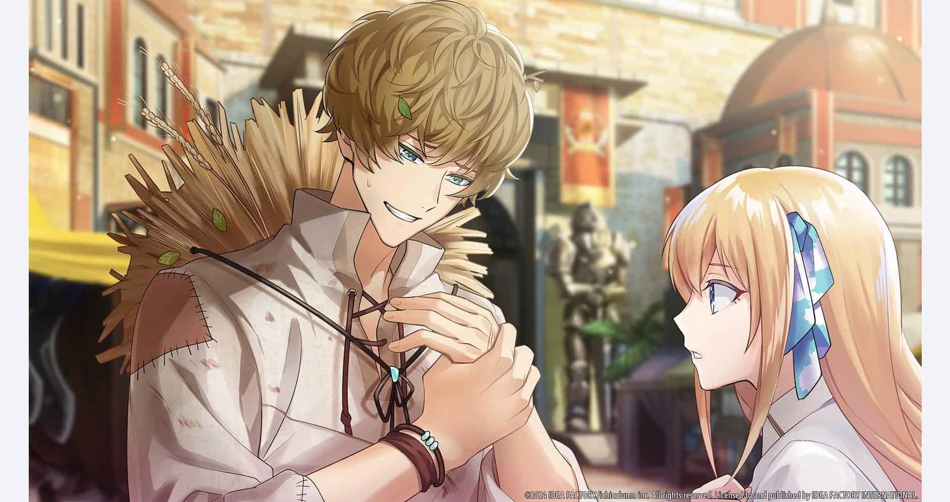 Temirana, the lucky princess, faces the tragic knights in a vibrant city scene.